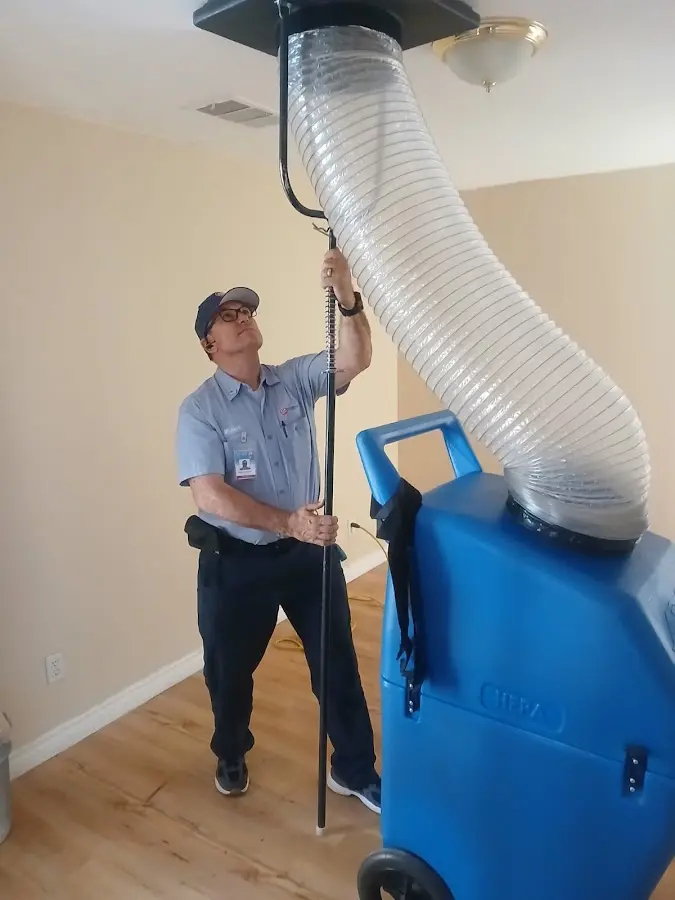 Mini Split Installation technician using HEPA equipment in Concord